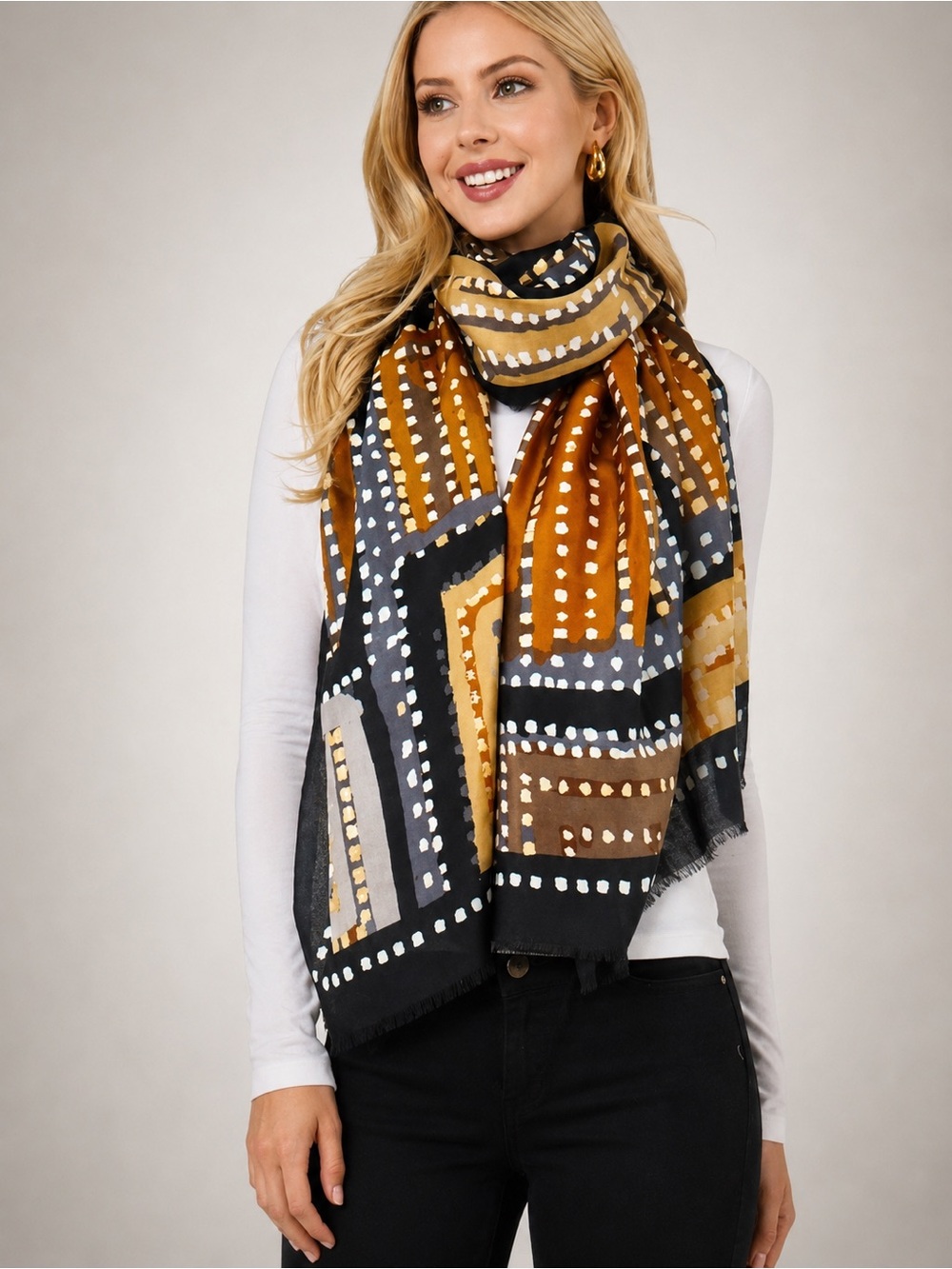 Geometric Dot Design Scarf/Shawl